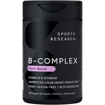 Sports Research Vitamin B-Complex – Full Spectrum B Vitamins, Methylated B12 & Folate