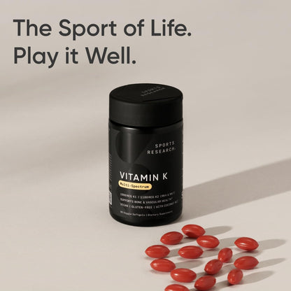 Sports Research Vitamin K Multi-Spectrum - 60 Softgels | K1, K2 MK-4 & MK-7