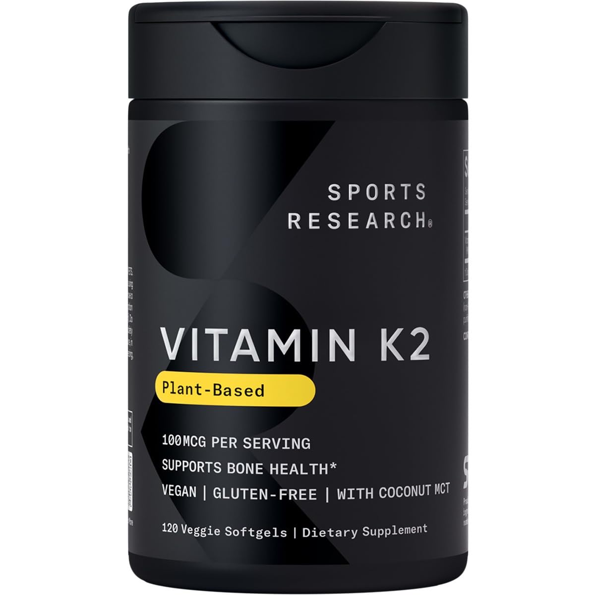 Sports Research Vitamin K2 MK-7 100mcg in Coconut MCT Oil – 120 Veggie Softgels