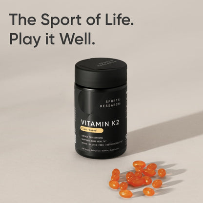 Sports Research Vitamin K2 MK-7 100mcg in Coconut MCT Oil – 120 Veggie Softgels