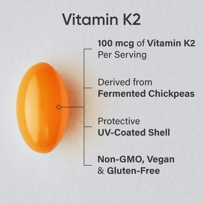 Sports Research Vitamin K2 MK-7 100mcg in Coconut MCT Oil – 120 Veggie Softgels
