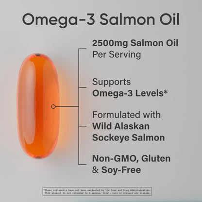 Sports Research Salmon Oil – Wild Alaskan Sockeye, 2500 mg per Serving, MSC Certified, 180 Softgels
