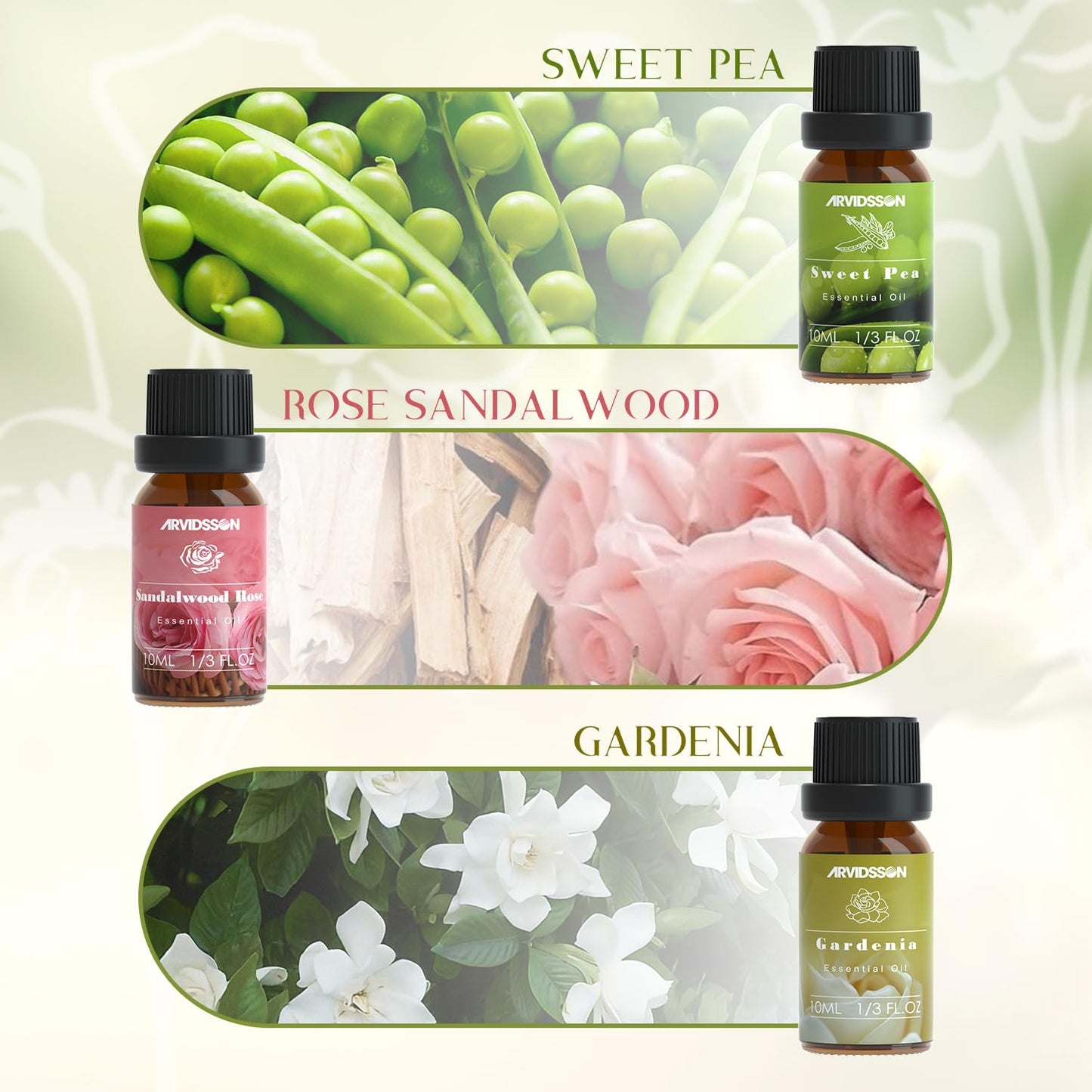 Spring Essential Oils Set - ARVIDSSON Natural Fragrance Oils for Diffuser & Candle Making