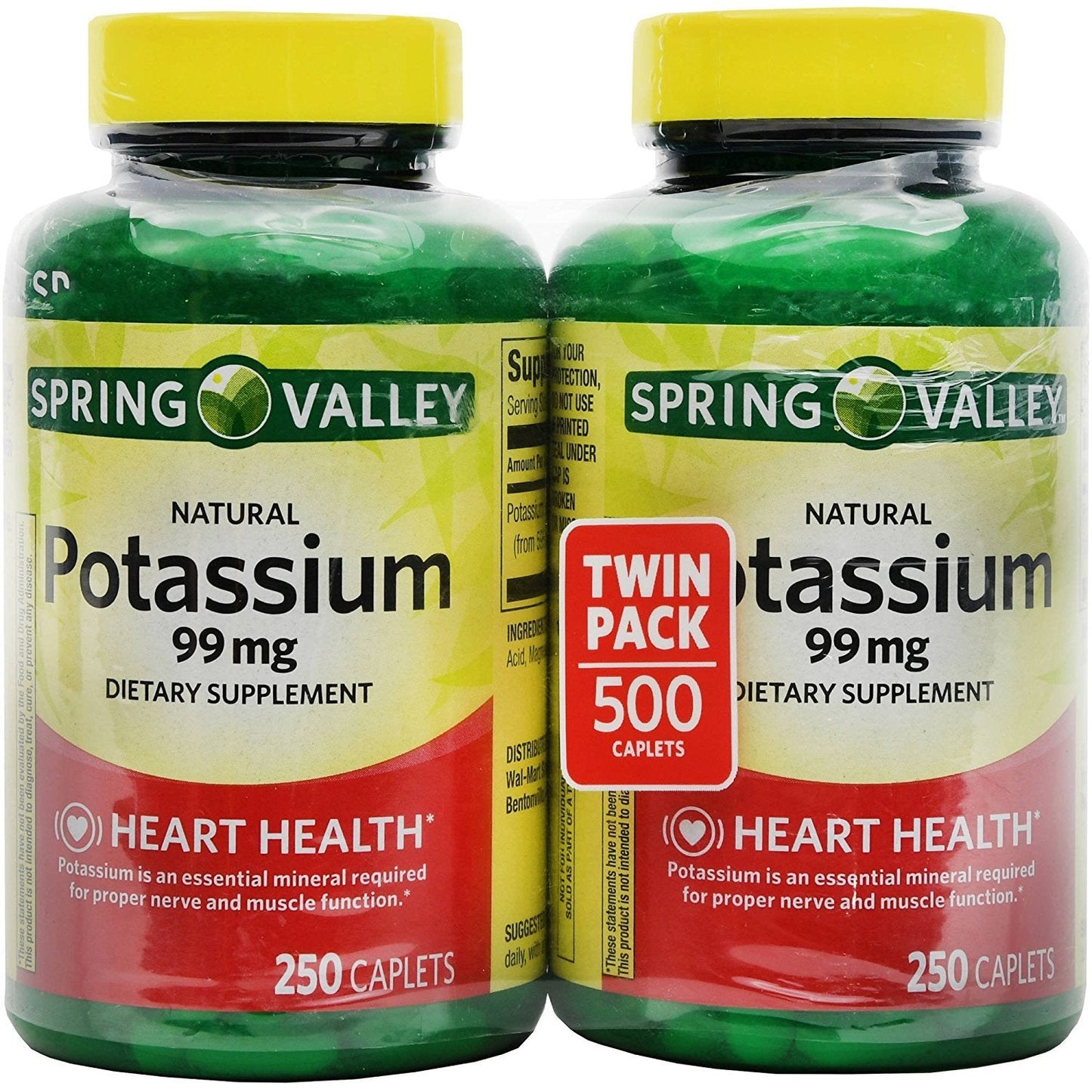 Spring Valley Potassium 99 mg from Potassium Gluconate - Twin Pack