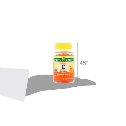 Spring Valley Gummie Vitamin C 240 mg – 70 Orange Gummies | Immune Support