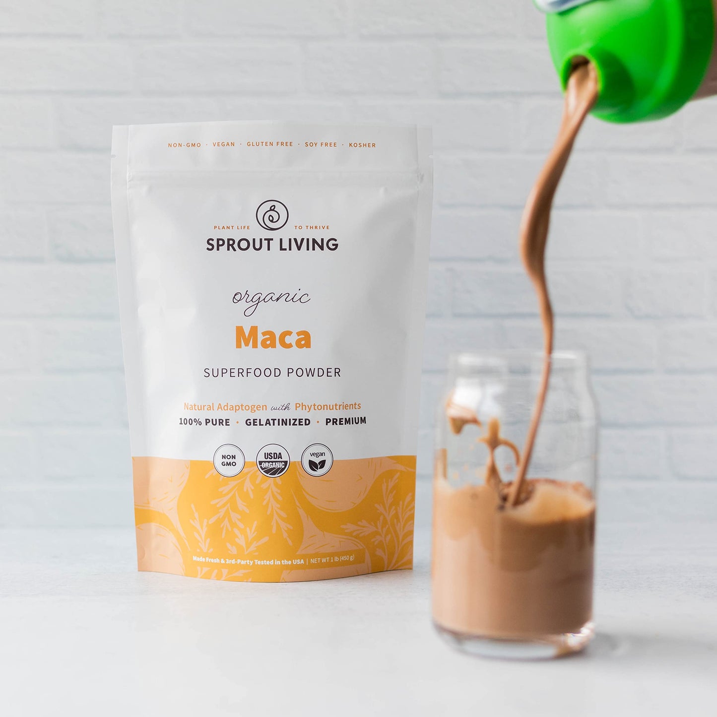 Sprout Living Organic Gelatinized Maca Root Powder 1 lb | Premium Maca Powder for Energy & Adaptogen