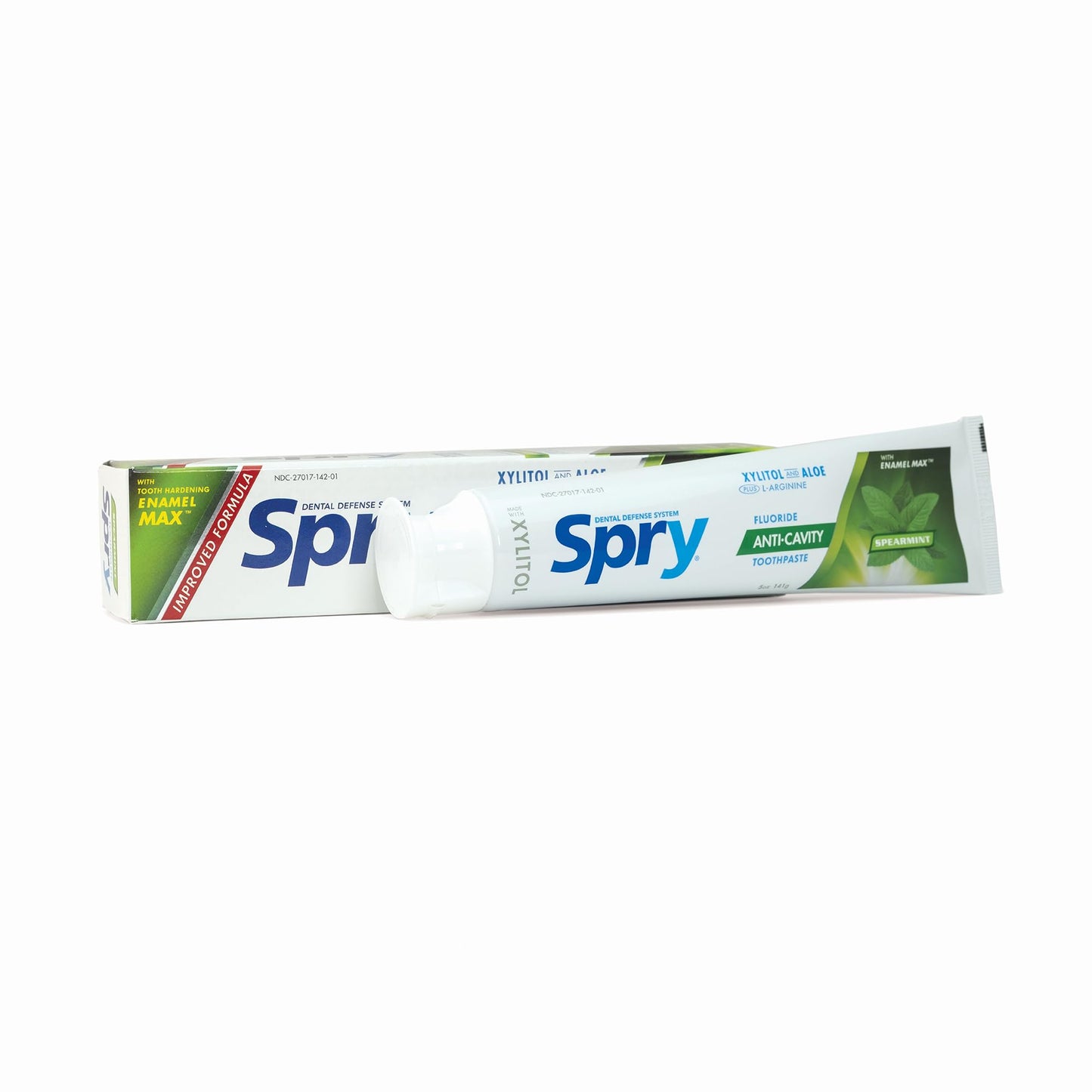 Spry Natural Xylitol Toothpaste 5oz – Spearmint, Fluoride, Pack of 2 | Gentle for Sensitive Teeth, Whitening & Remineralizing
