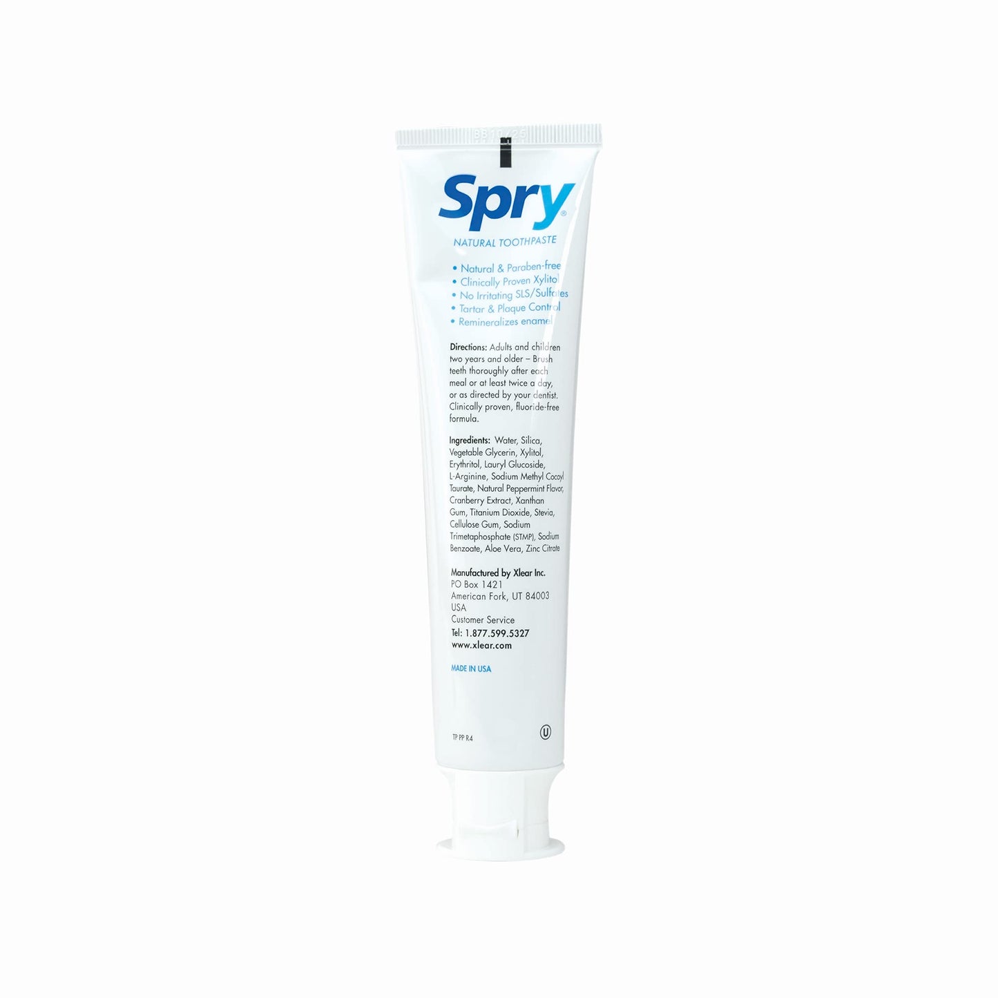 Spry Natural Xylitol Toothpaste 5oz – 6-Pack, Fluoride Free, Gentle for Sensitive Teeth, Peppermint