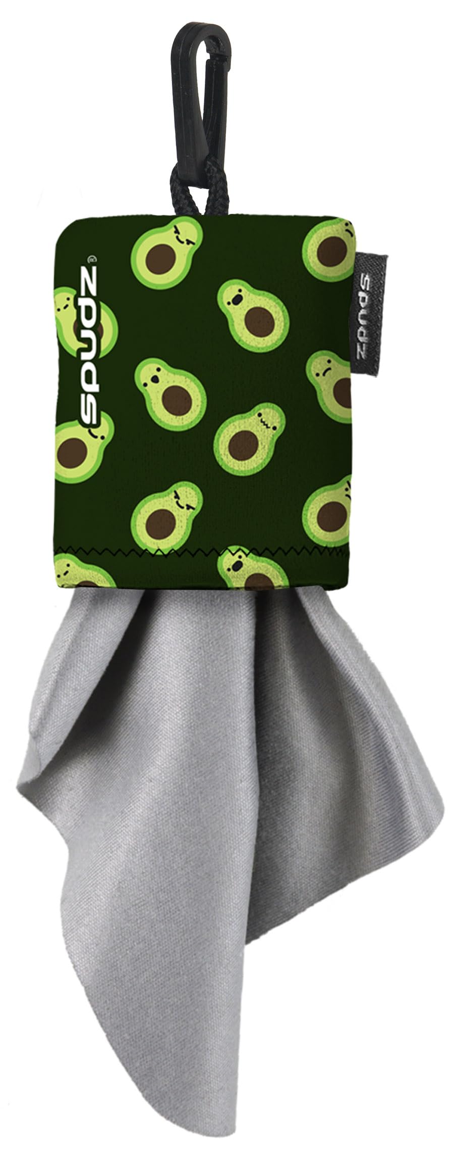 SPUDZ Classic Microfiber Lens Cleaner – Clip-On Pouch, Washable – for Binoculars, Scopes, Glasses, Screens | Avocado, 10 x 10 Inch