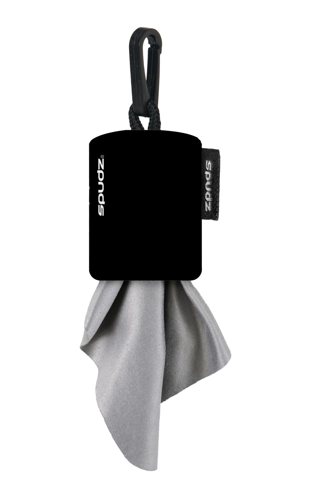 SPUDZ Ultra Microfiber Lens Cleaner – Closable Pouch, Clip-On, 6x6 in (2-Pack) – Optics, Scopes, Glasses