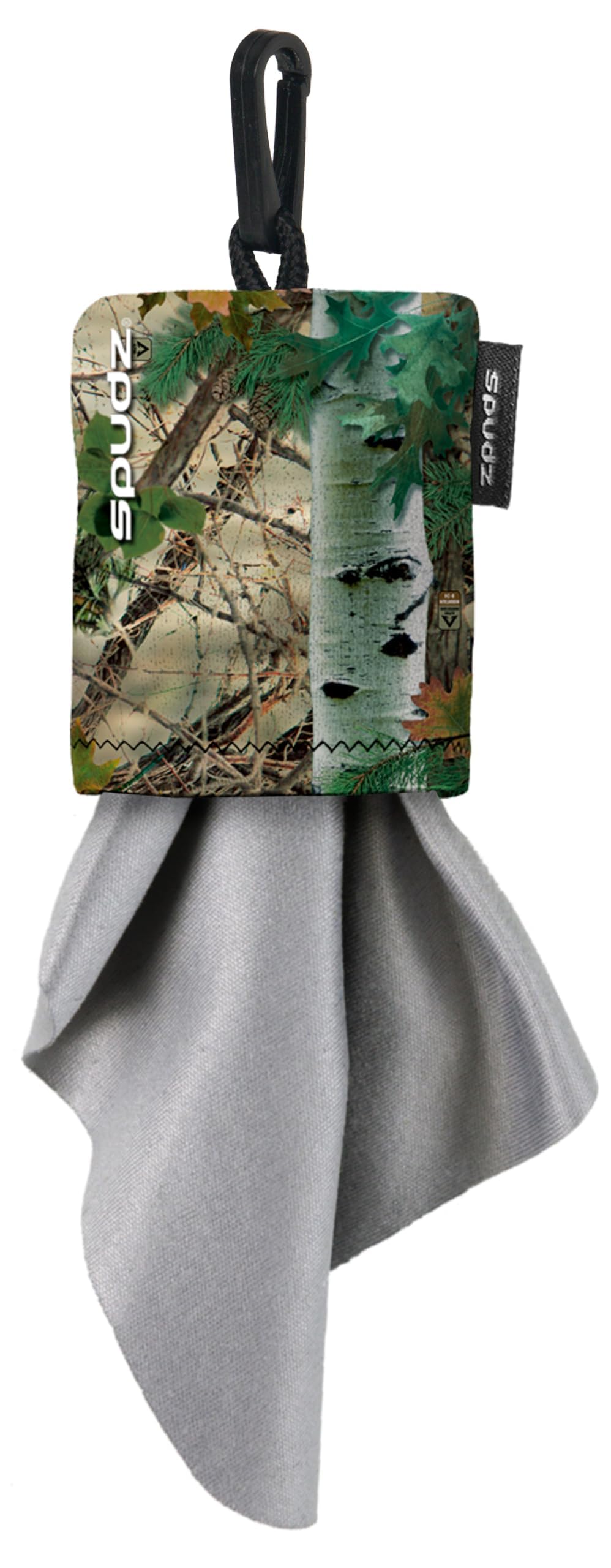 SPUDZ Classic Microfiber Lens Cleaner – Clip-On Pouch (10x10 in, 2-Pack) – Alpine Mountain Camo