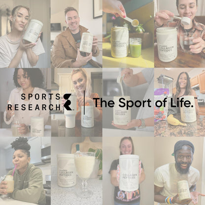 Sports Research Collagen Peptides + Organic Matcha – Gluten Free, Non-GMO