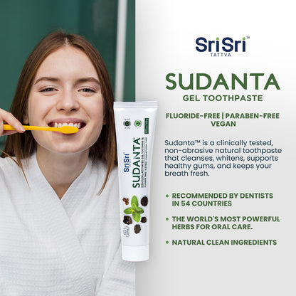 Sri Sri Tattva Sudanta Charcoal Toothpaste Gel – Herbal, SLS & Fluoride Free