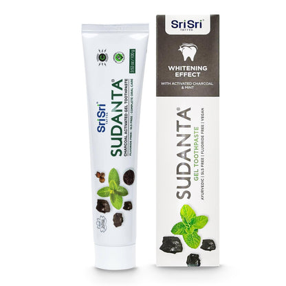 Sri Sri Tattva Sudanta Charcoal Toothpaste Gel – Herbal, SLS & Fluoride Free