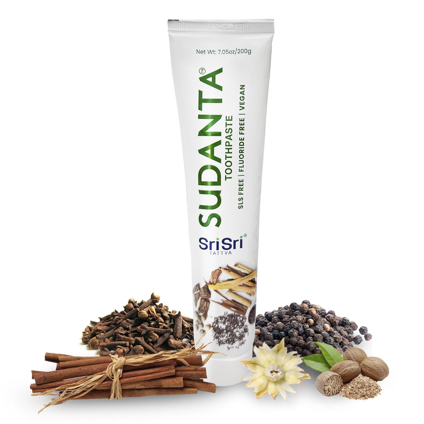 Sri Sri Tattva Sudanta Herbal Toothpaste – SLS Free & Fluoride Free Ayurvedic (200 g Pack of 4)