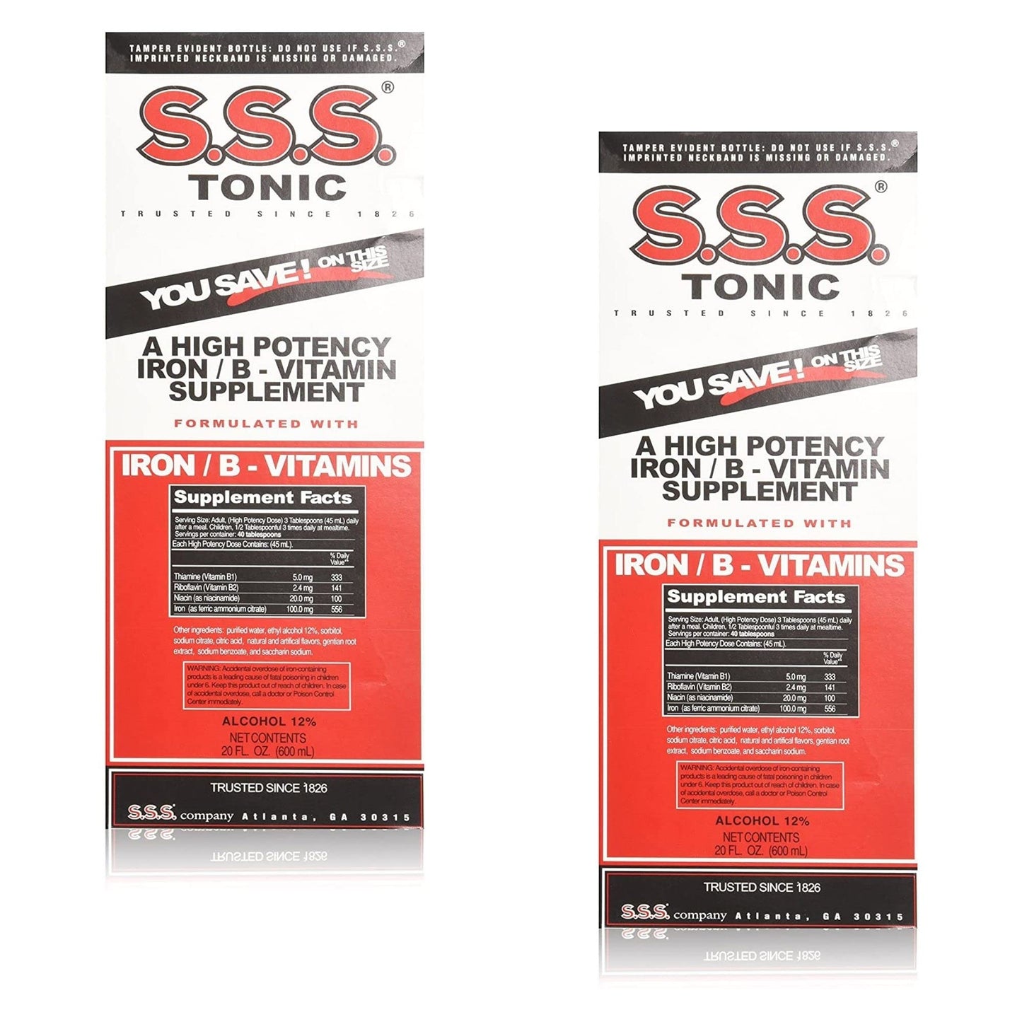 S.S.S. Tonic Iron & Vitamin B Liquid — 20 oz Pack of 2