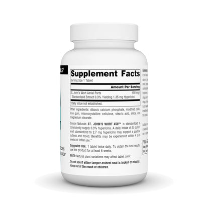 Source Naturals St. John’s Wort 450 mg – Supports Positive Mood | 180 Tablets
