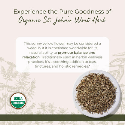 Starwest Botanicals Organic Dried St. John's Wort – Loose Leaf Herb, 1 lb