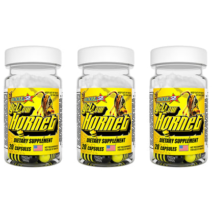 STACKER 2 Yellow Hornet (3) 20-Count Bottles - Pre-Workout Bundle