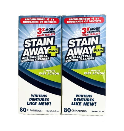 StainAway Plus Denture Cleanser – 5-Min Fast Action 8.1oz 2-Pack