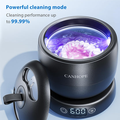 Ultrasonic Retainer Cleaner 42kHz – IPX7 Waterproof, Quiet Black