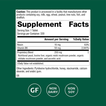 Standard Process B6-Niacinamide: Energy Metabolism & Cardiovascular Support (Gluten-Free, 330 Tablets)