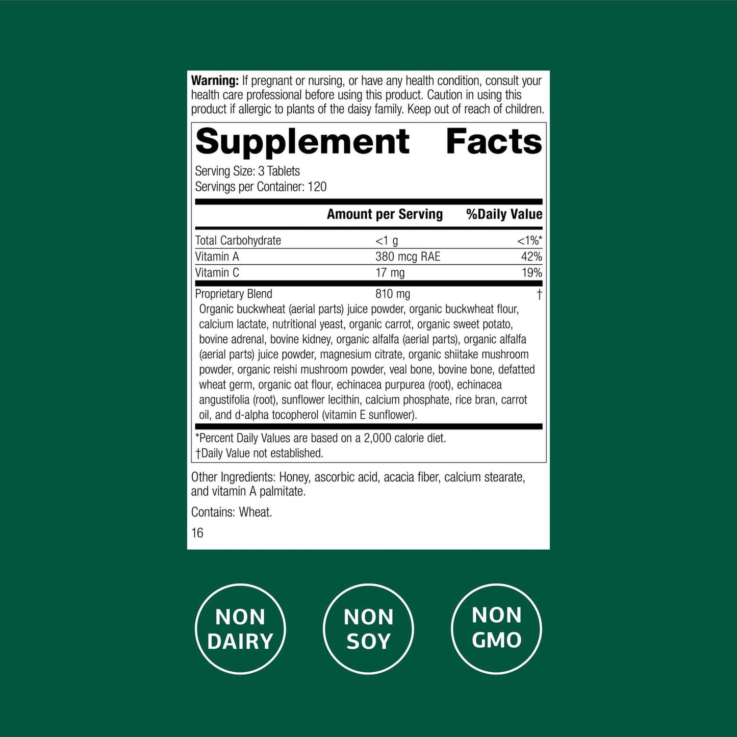 Standard Process Cataplex A-C-P: Healthy Cell & Tissue Support - 360 Tablets (120 Servings) - Non-Dairy & Non-Soy