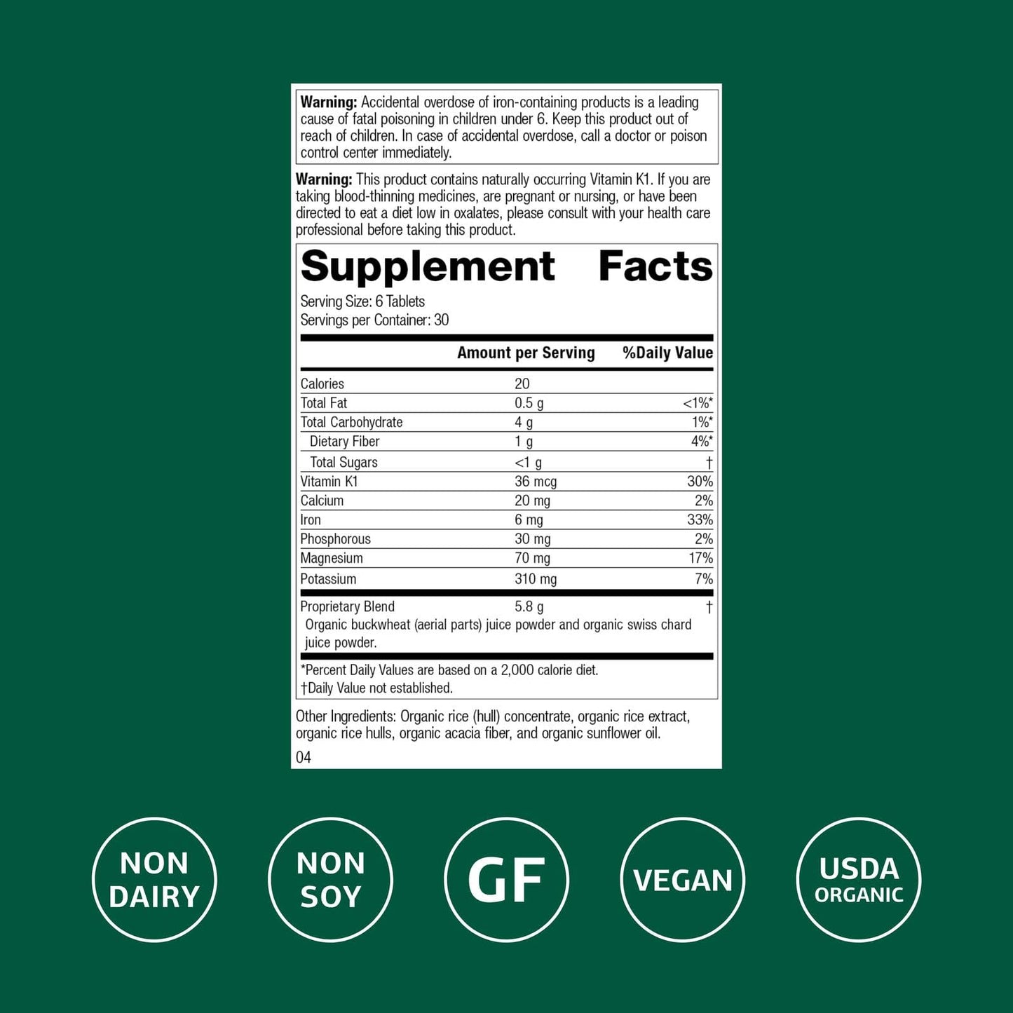 Standard Process E-Z Mg – Central Nervous System Support | Magnesium, Iron & Vitamin K1 | 180 Tablets