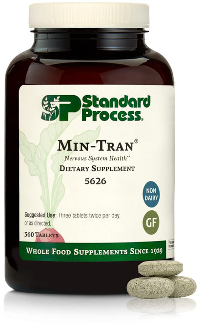 Standard Process Min-Tran — Nervous System Support, Sleep Pathways & Stress Response, 360 Tablets