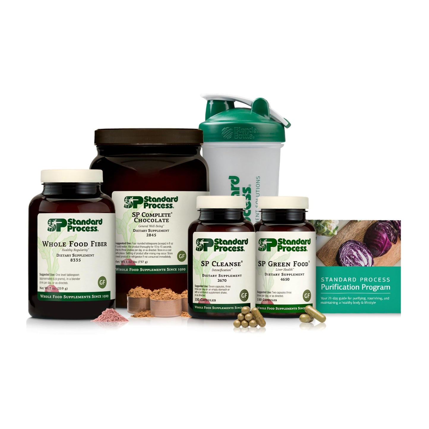 Standard Process Purification Kit with SP Complete & Whole-Food Fiber – 21-Day Detox & Liver Support (Chocolate)