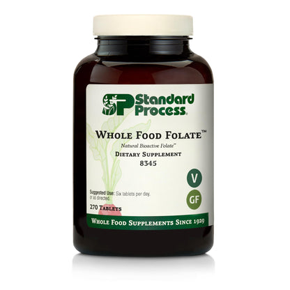 Standard Process Whole Food Folate – Natural Bioactive Folate (B9) & B12, 270 Tablets
