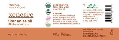 Star Anise Essential Oil – USDA Organic, Food Grade | xencare 10ml (0.33 fl oz) – 100% Pure & Undiluted