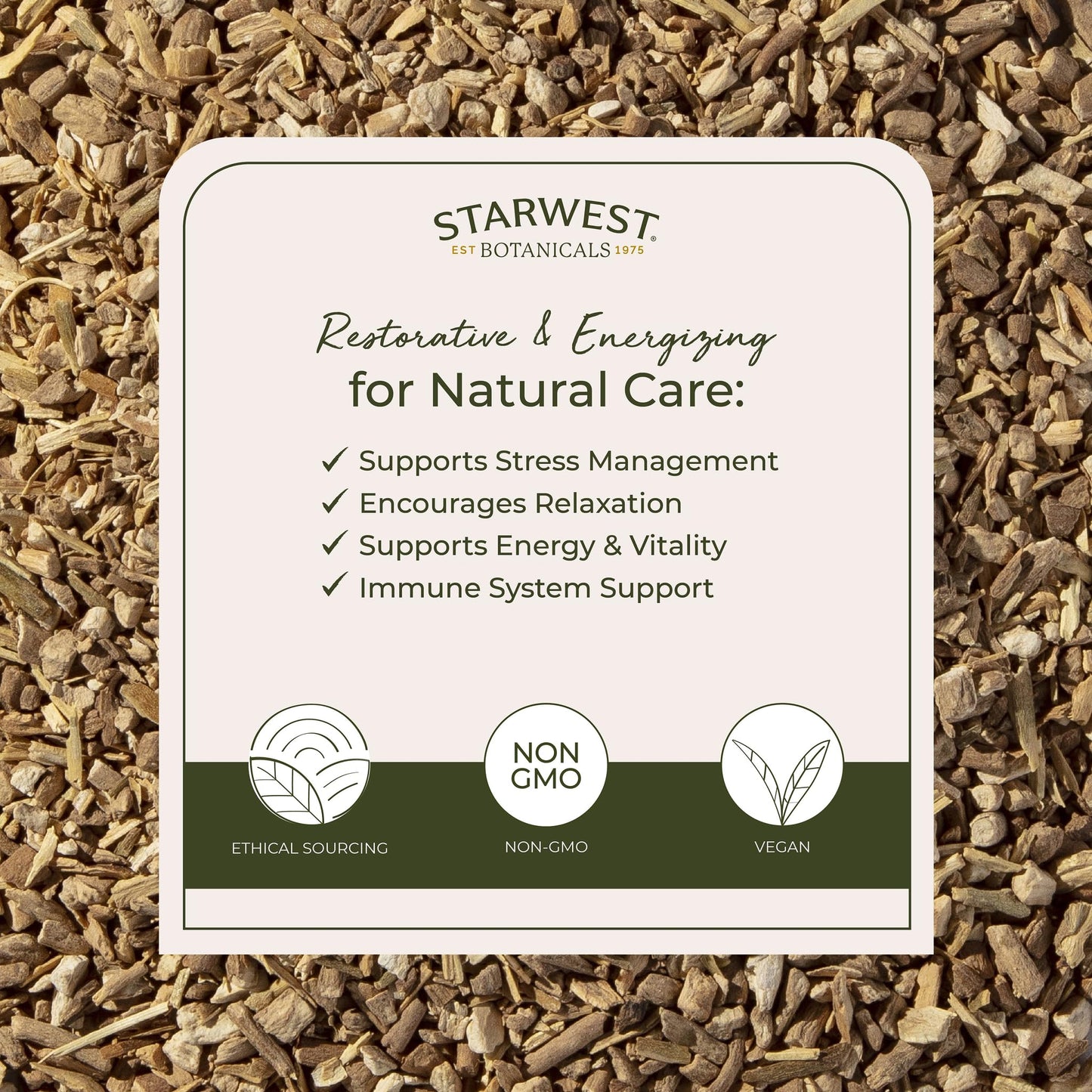 Starwest Organic Ashwagandha Root - Dried Herb for Tea & Wellness, 4 oz