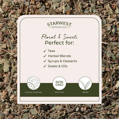 Starwest Linden Leaf & Flowers – Organic Dried Linden Tea, Kosher, Non-GMO, 4 oz