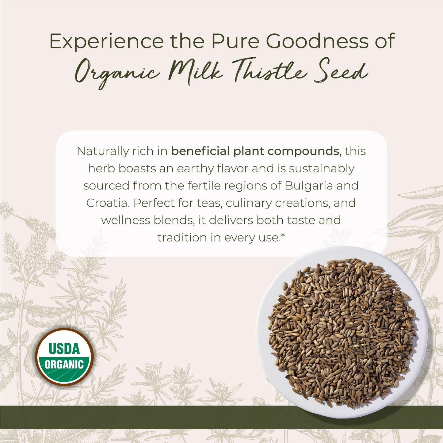 Starwest Botanicals Organic Milk Thistle Seed – 1 lb Bulk, Kosher & Non-GMO