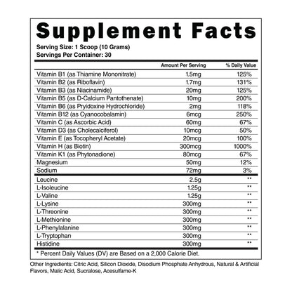 Steel Supplements BCAA EAA Powder Kiwi Strawberry | 2:1:1 for Lean Muscle & Endurance