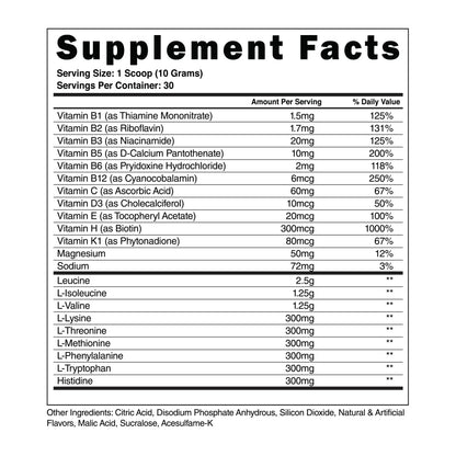 Bohemian Bliss Steel Supplements BCAA EAA Powder – 2:1:1 for Lean Muscle Growth & Endurance | 30 Servings