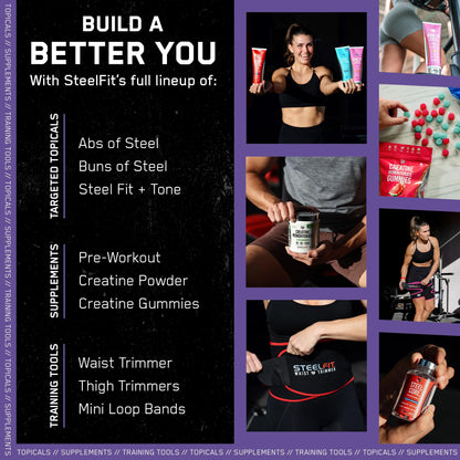 SteelFit Creapure Creatine Monohydrate Gummies for Men & Women - Concord Grape | 120 Gummies