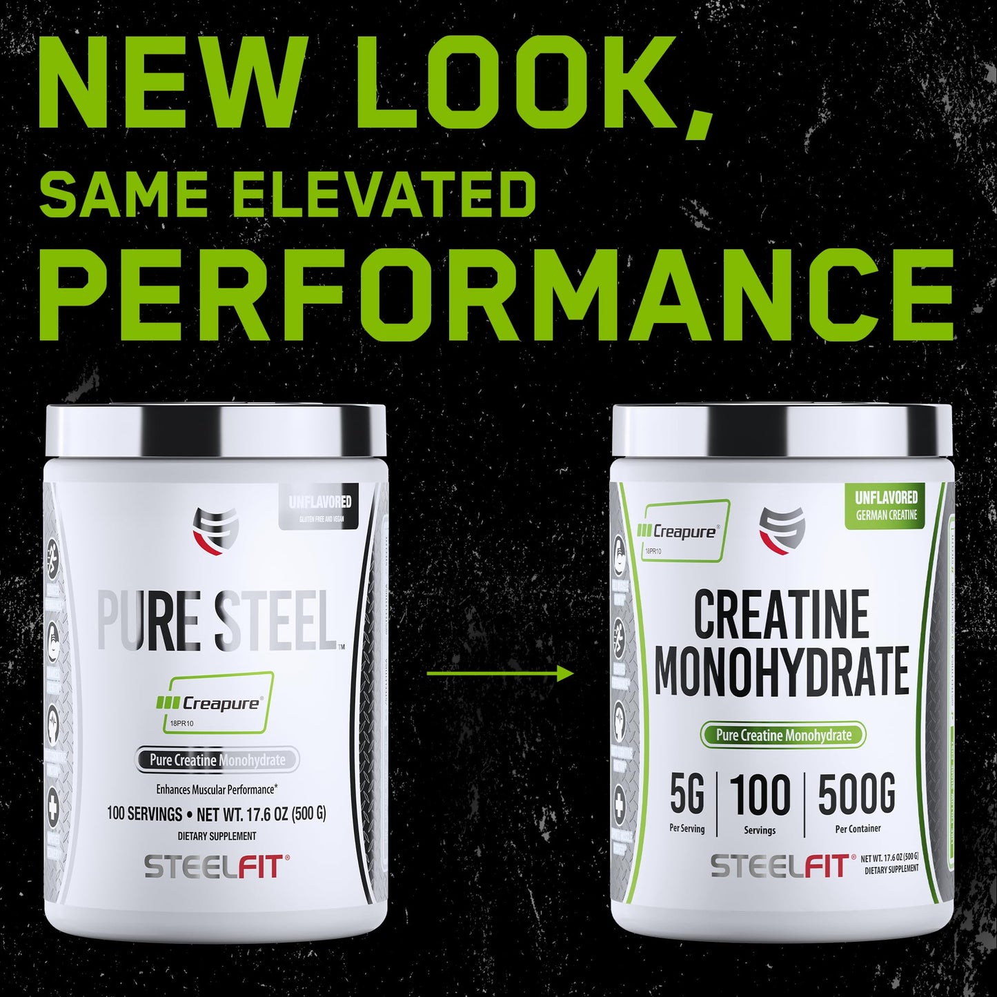 SteelFit Creapure Creatine Monohydrate Powder - Unflavored, German Micronized Creatine