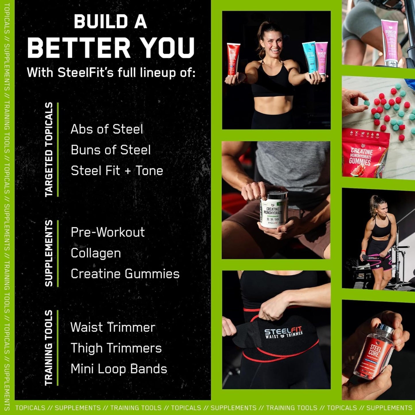 SteelFit Creapure Creatine Monohydrate Powder - Unflavored, German Micronized Creatine