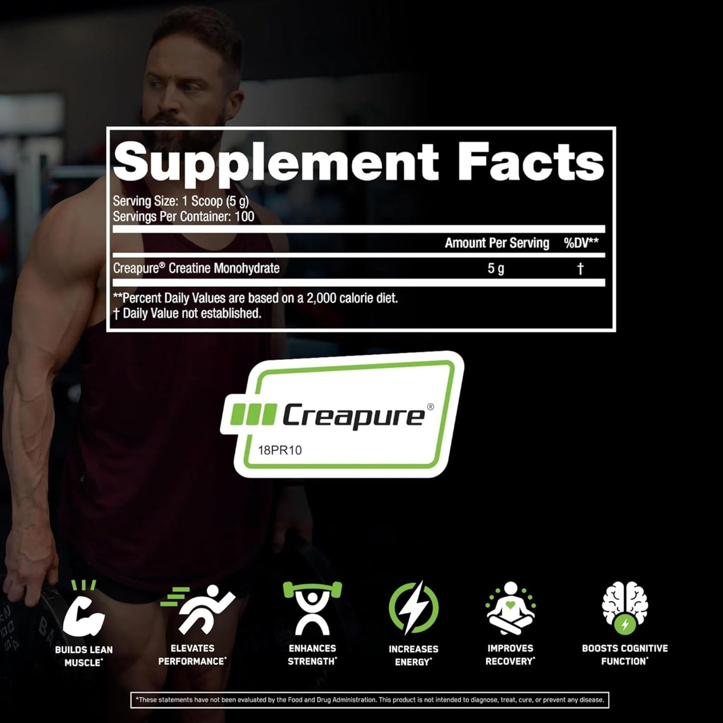 SteelFit Creapure Creatine Monohydrate Powder - Unflavored, German Micronized Creatine