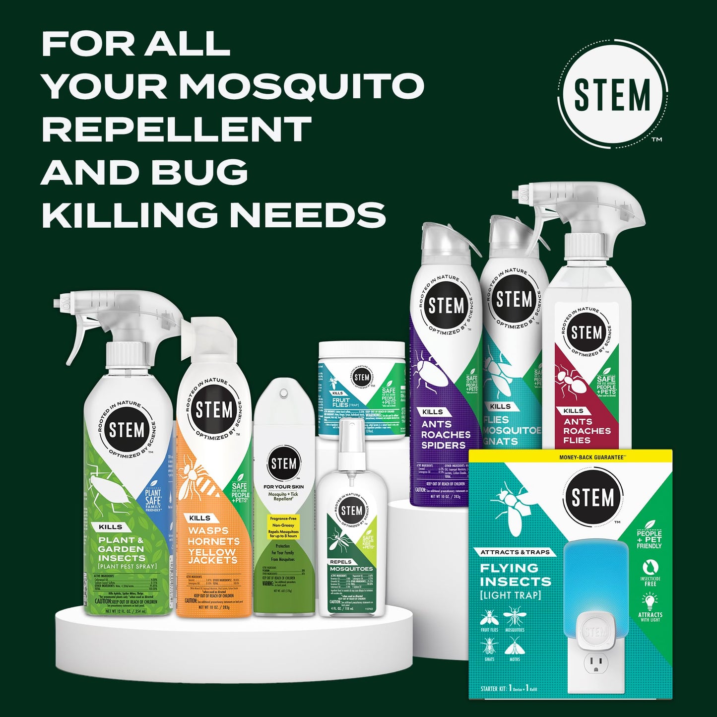 STEM Repels Mosquitoes - Botanical Insect Repellent Spray (4 fl oz, Pack of 3)