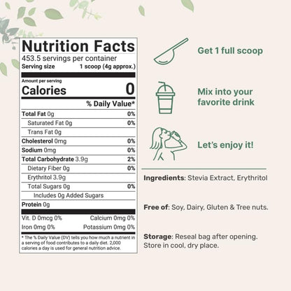 Stevia Erythritol Blend Powder – 4 lb | Zero Calorie, Keto & Low Carb