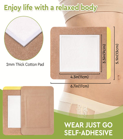 STFOCE 10pcs Castor Oil Pack Wrap – Self-Adhesive, Disposable Organic Cotton | Kahaki