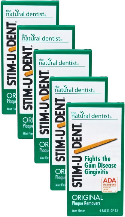 Stim-U-Dent Plaque Removers (Pack of 5) - Minty Dental Picks