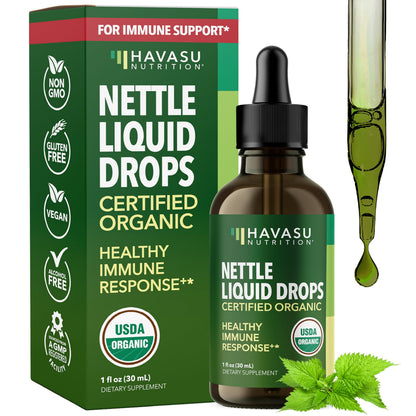 Stinging Nettle Leaf Extract Liquid Drops – Organic Immune Support & Prostate Health (1 oz)
