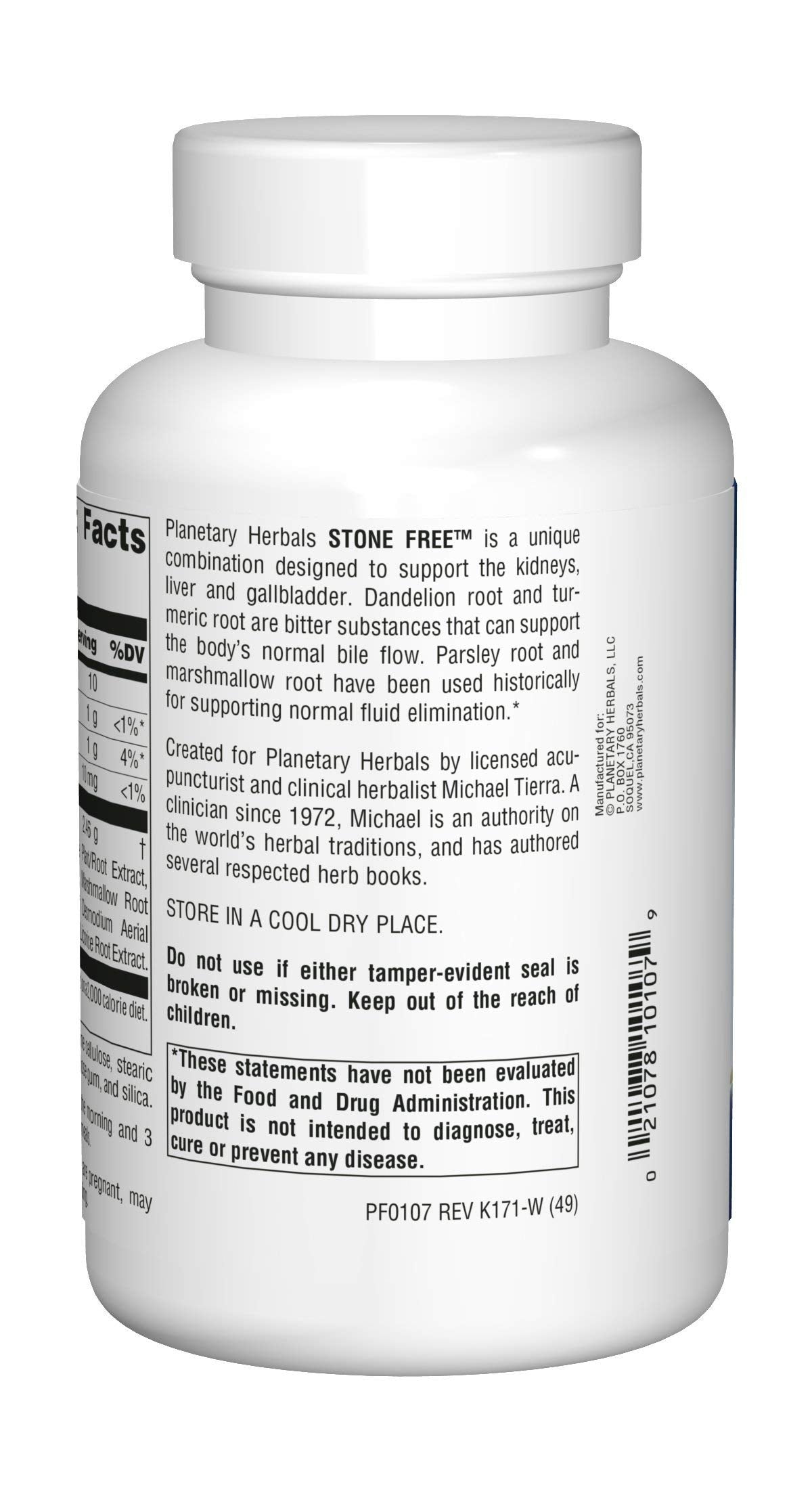 Planetary Herbals Stone Free 820 mg - Herbal Kidney & Gallbladder Support (180 Tablets)