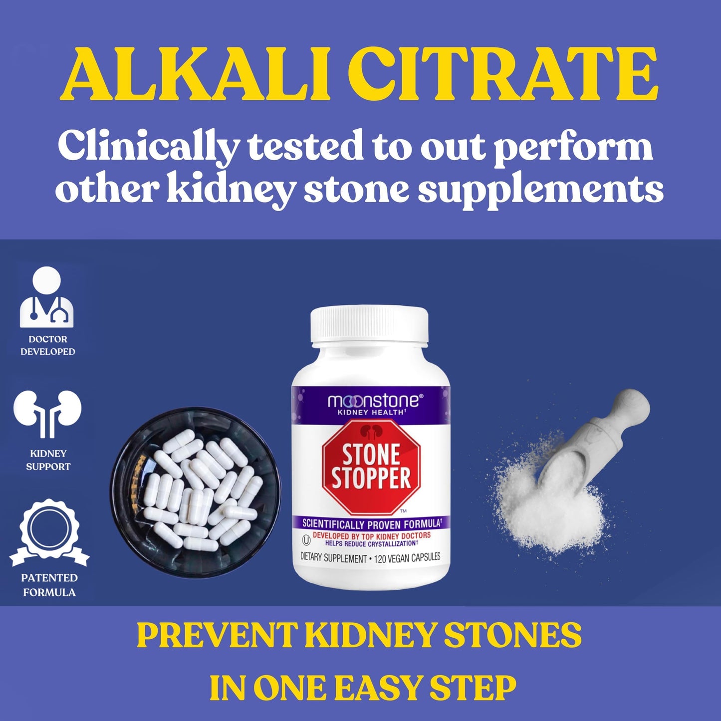 Stone Stopper Capsules – Kidney Stone Prevention, 120 Count (30 Day Supply)