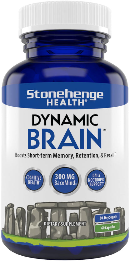 Stonehenge Health Dynamic Brain Supplement with BacoMind – Memory, Retention & Recall (40 Nootropics)