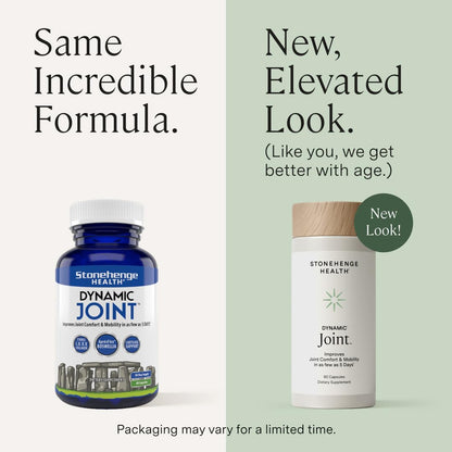 Stonehenge Health Dynamic Joint Health Supplement – Fast-Acting AprèsFlex Boswellia, Collagen & Turmeric – 60 Capsules